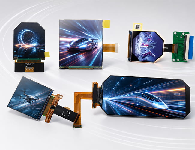 Fast LCD display modules for VR and high-speed visual applications with multiple panel sizes and connector designs.