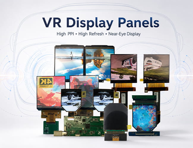 VR display panels collection for near-eye display modules, high PPI headsets and immersive virtual reality applications