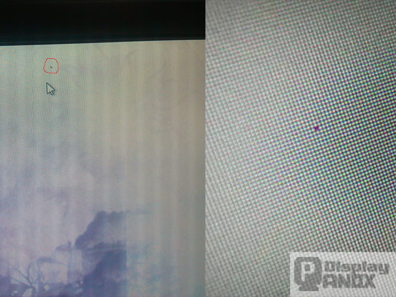 Grey spot on the screen.