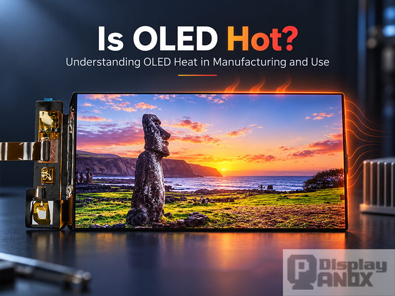 7-inch OLED display module illustrating OLED heat generation and thermal behavior during manufacturing and operation.