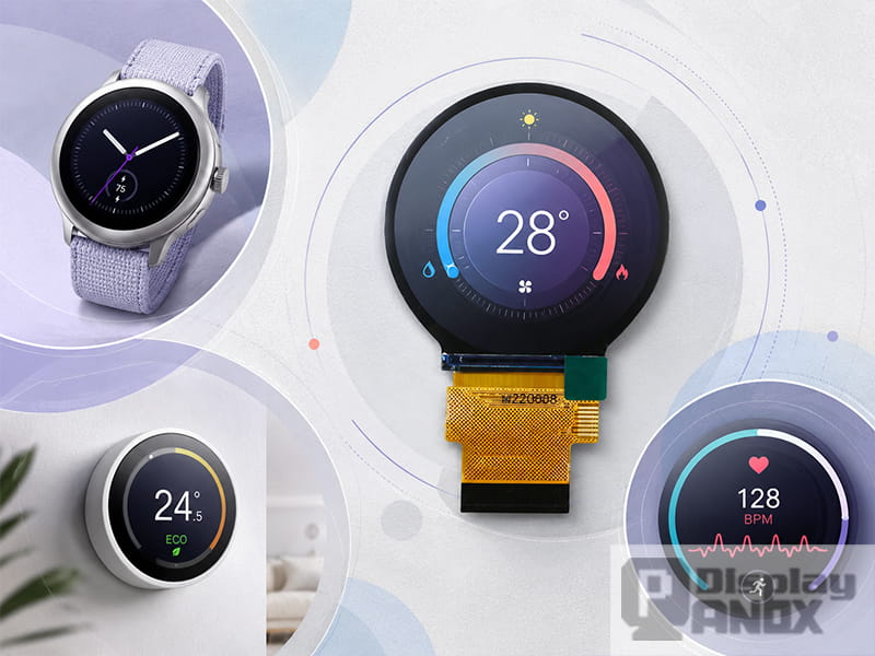 2.1 inch round TFT LCD module with circular smart control UI for smartwatch, smart home, and health monitoring applications