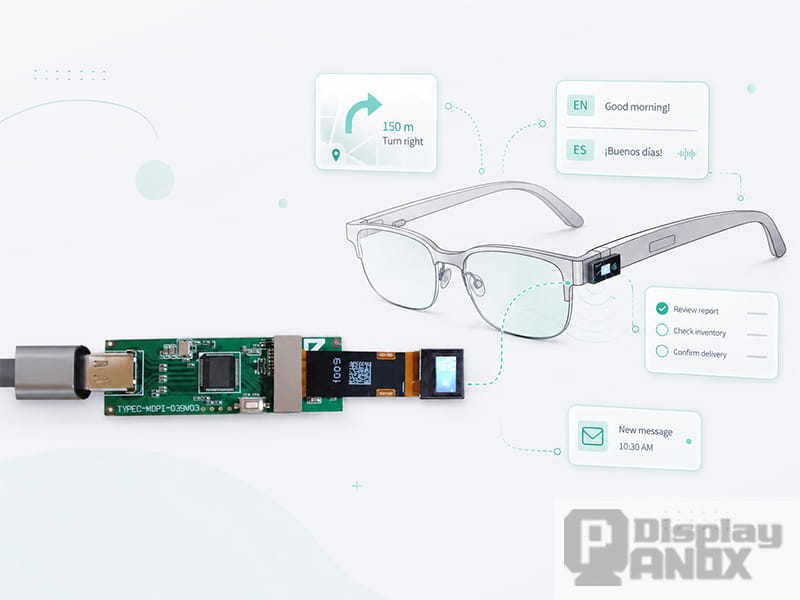 0.39 inch Micro OLED display with Type-C board for AR glasses and lightweight assisted reality applications
