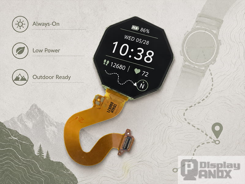 1.2 inch memory lcd outdoor wearable display