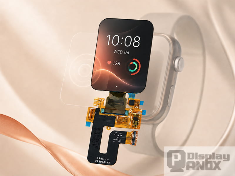 1.78-inch OLED On-Cell PCAP touch display module for wearable smartwatch design.