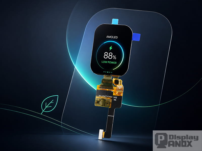 2.04-inch AM-OLED on-cell PCAP touch display with low-power interface