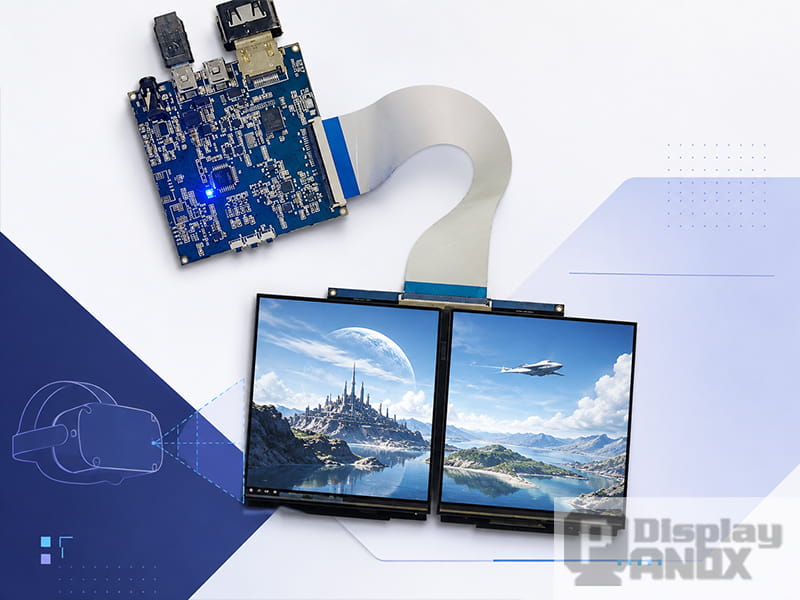 3.81 inch OLED 90Hz VR display module with dual screens and controller board for immersive headset applications