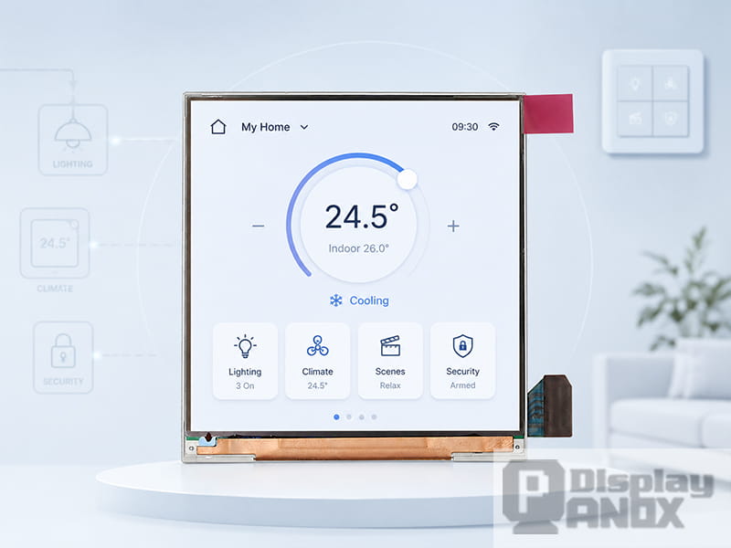 3 inch square tft-lcd smart home controller display.