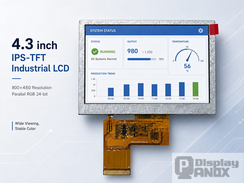 4.3 inch ips tft industrial lcd rgb interface.