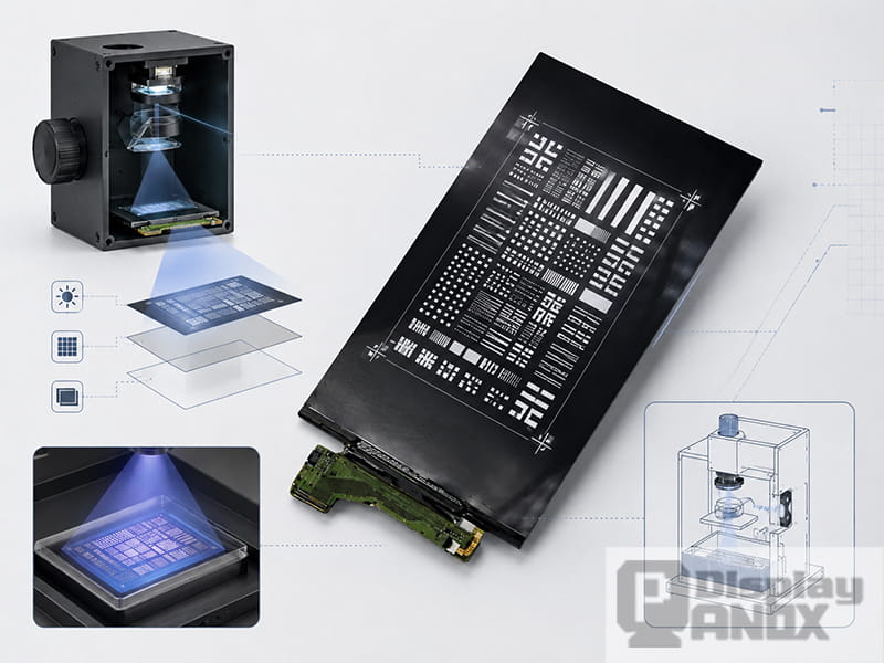 5.5-inch 4K LCD display panel used as a programmable mask for custom UV exposure and projection systems