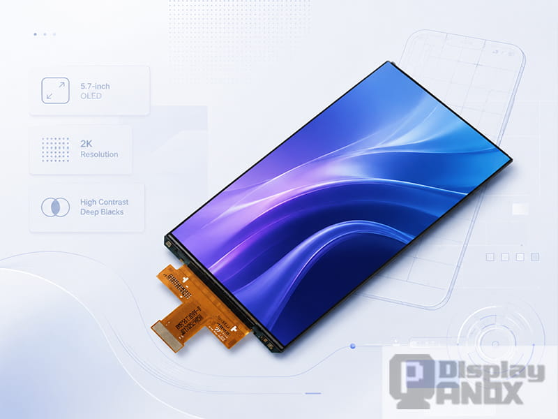 5.7 inch OLED 2K mobile display panel with high contrast screen
