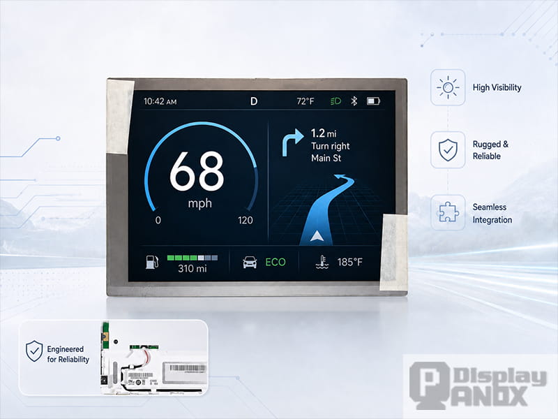 6.5 inch industrial LCD with automotive display interface and reliability details