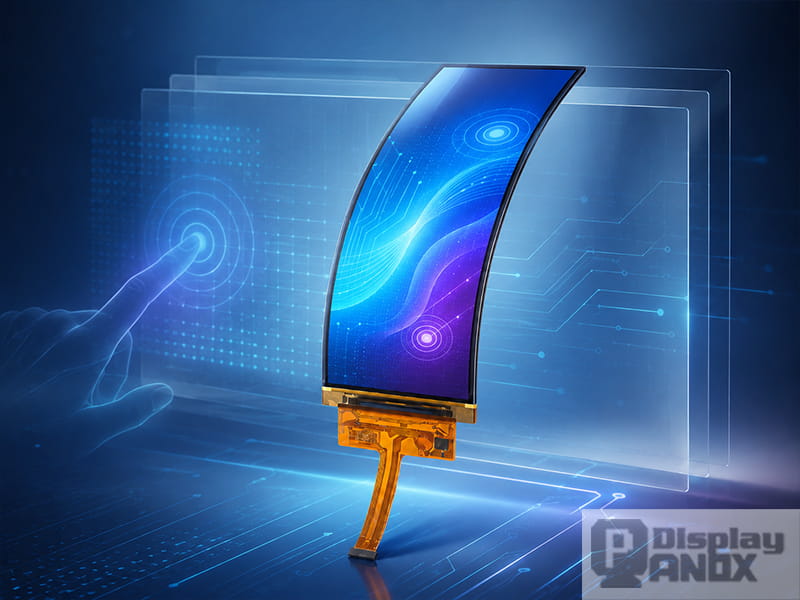 6.52 inch flexible OLED touch panel with curved form, designed for In-Cell touch display applications.