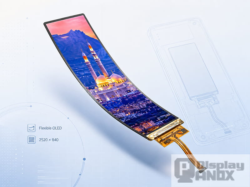 6.52 inch flexible OLED mobile display panel with 2520x840 resolution