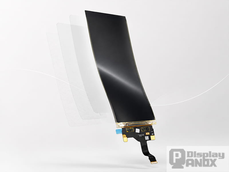 6.67 inch flexible AMOLED display module showing a thin In-Cell touch structure for smartphone display design.