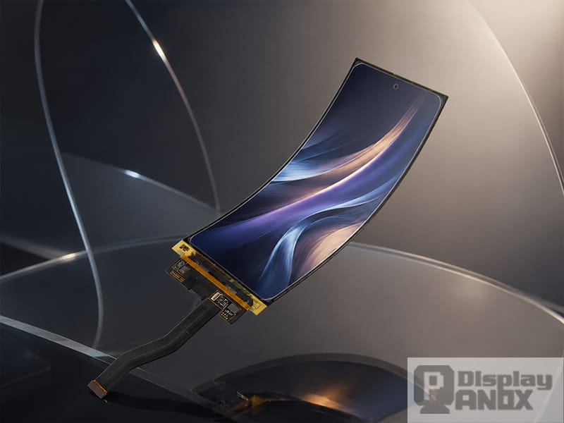 6.67 inch flexible/bendable AMOLED display module shown in a premium product illustration for display reliability and design flexibility.