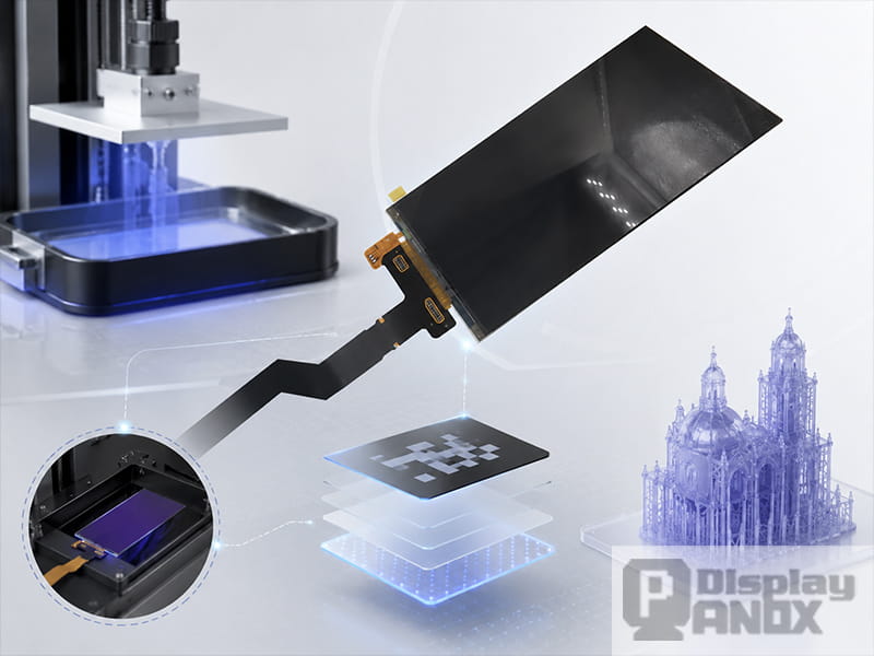 6-inch LCD display panel used for resin 3D printing with UV curing and layered mask structure