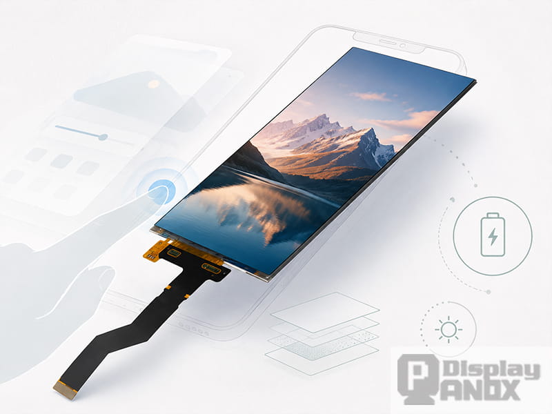 6 inch LCD mobile display panel showing module structure and interface design