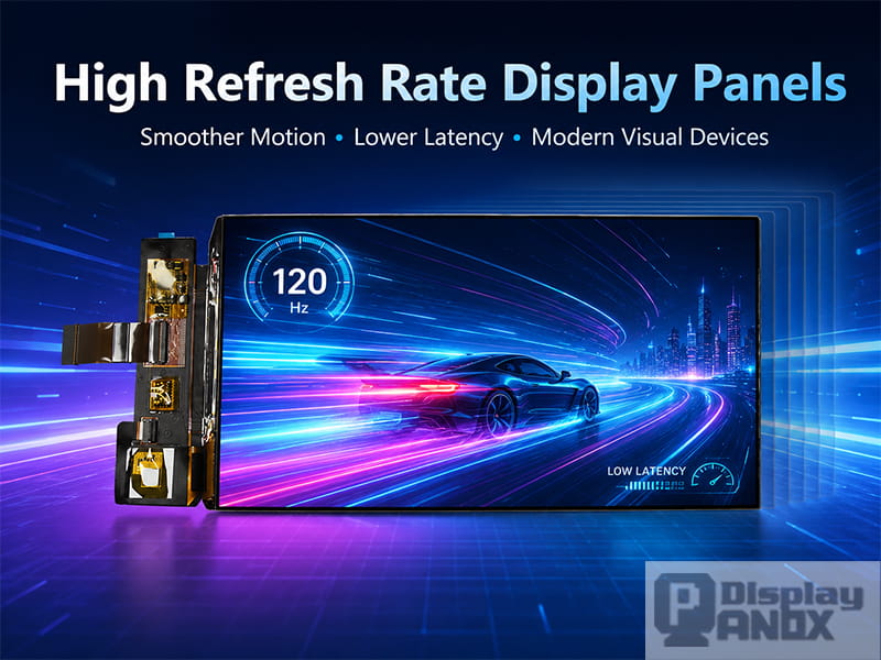 7 inch AMOLED 1920x1080 MIPI display panel showing high refresh rate motion graphics for modern visual devices