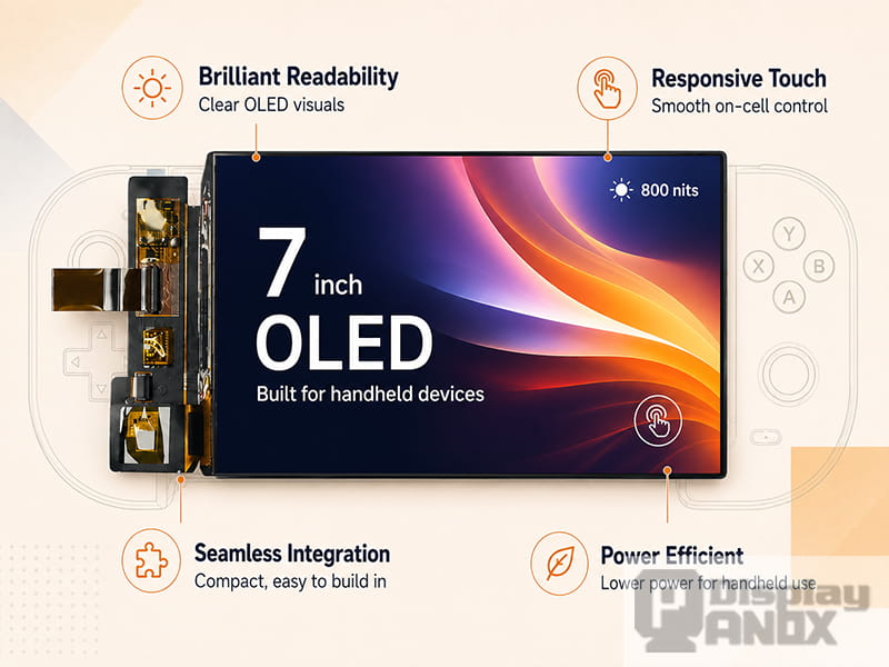 7 inch amoled oled mipi handheld display panel.