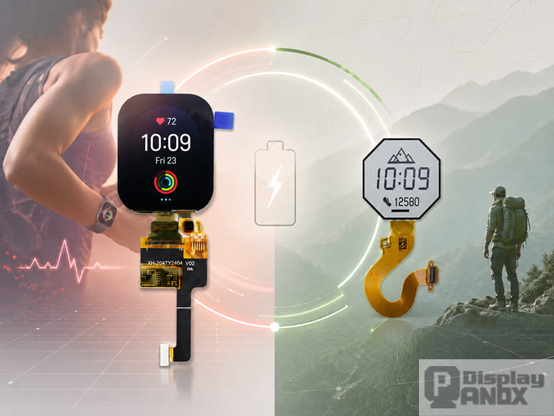 AMOLED and Memory LCD modules for fitness and outdoor wearable displays