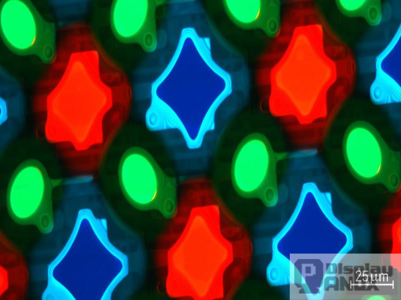 Blue OLED subpixel degradation in an RGB pixel array