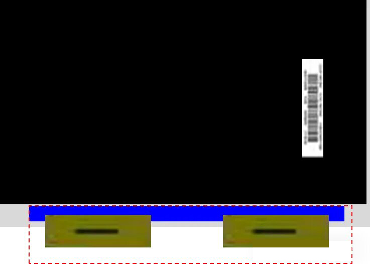 Top view of the COF outer lead bonding area along the edge of an LCD panel.