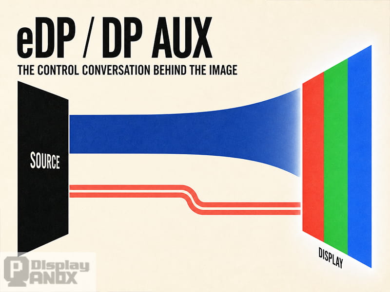 eDP and DisplayPort connection showing the main link and AUX channel