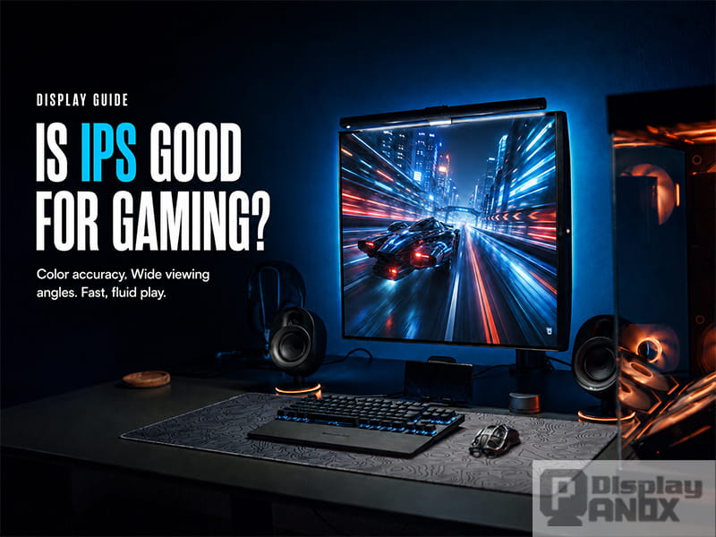 `IPS gaming monitor setup with RGB lighting`