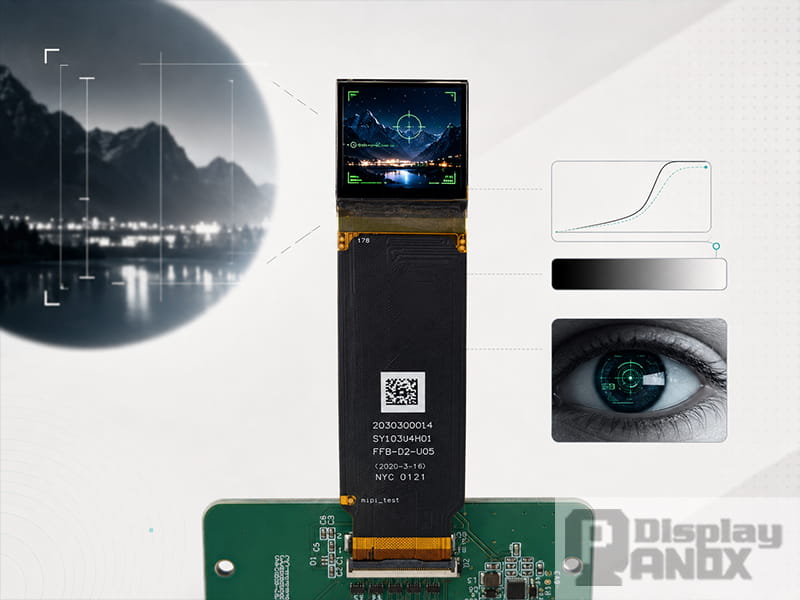 1.03 inch Micro OLED display module for AR and FPV, showing high luminance image clarity and near-eye display performance