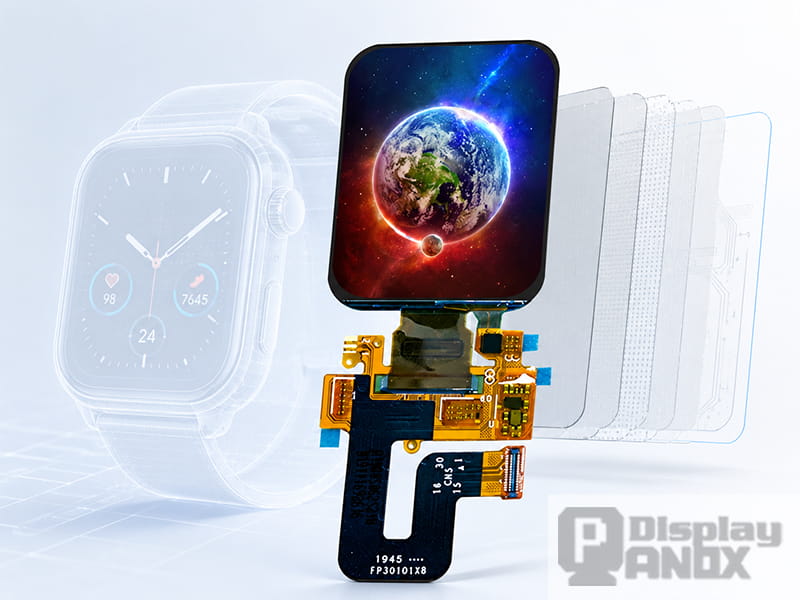 1.78 inch OLED on-cell display module for wearable smartwatch with touch structure concept